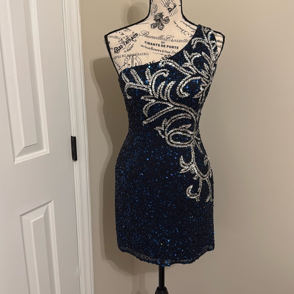 Stunning Navy Beaded Cocktail Dress
